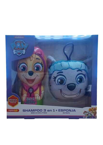 Paw Patrol  Set Esponja + 3 En 1 Shampoo  + Acondicionador SKYE