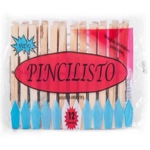 Broches Economicos Madera (x12 Paq)