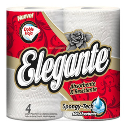Papel Higienico Elegante 4X20X10 D.H (ROJO)