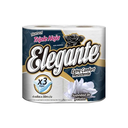 Papel Higienico Elegante 4X30X6 TRIPLE HOJA 