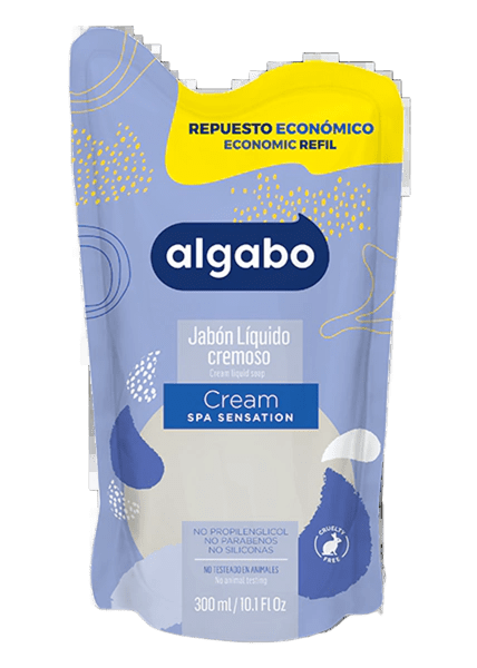 Repuesto Economico Jabon Liquido Algabo x300 ml. Cream (blanco)