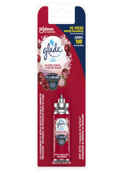 Glade toque repuesto aromatizador placer floral y frutos secos